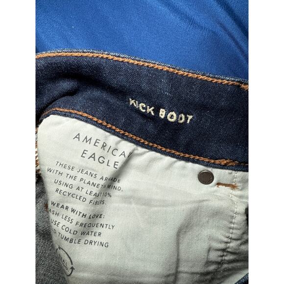 American Eagle kick bot dark wash jeans womens 10 normcore western cowgirl y2k - Picture 4 of 9